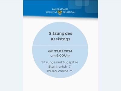 Landratsamt Weilheim-Schongau - Sitzung des Kreistags